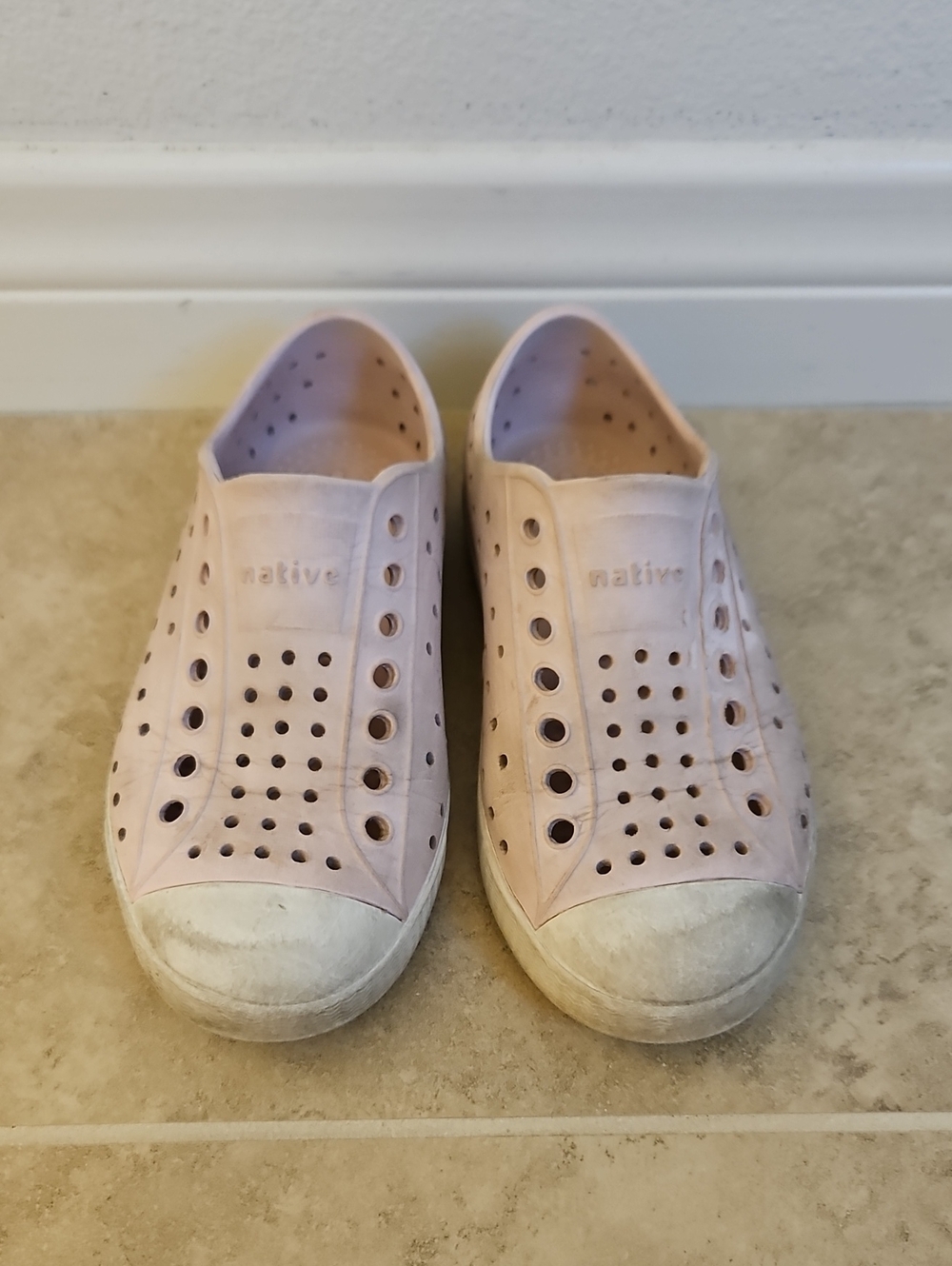 Native Kids Water Shoes in Milk Pink Slip-On
